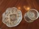 Antique Glass Crystal Punch Fruit Bowl Compote Centerpiece 2 Piece Bowls photo 3