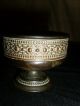 Heavy Antique Bronze Copper Inlay Pedestal Goblet,  Cup Other photo 5