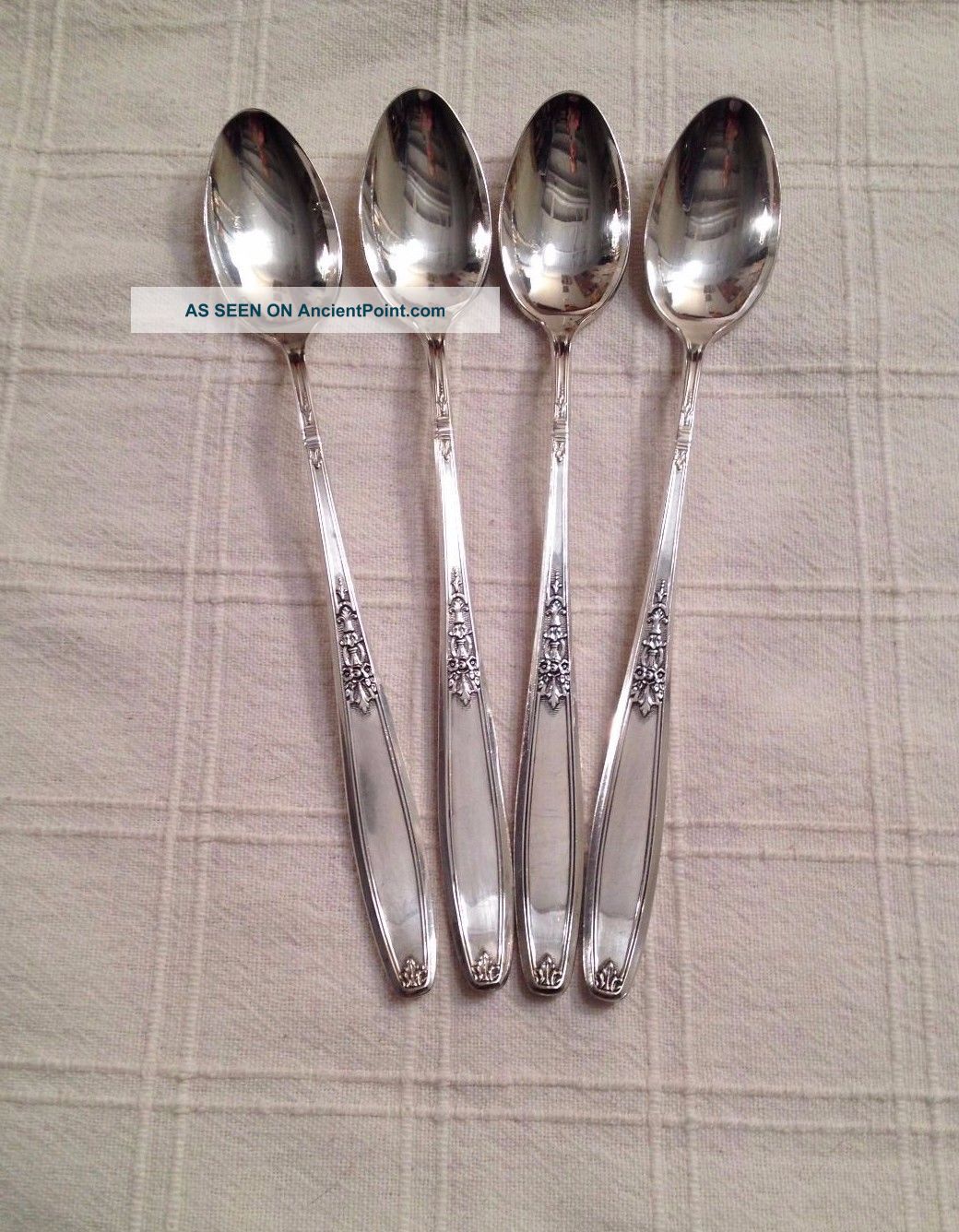 1847 Rogers Bros Silverplate Iced Tea Spoons In Ambassador 1919 Flatware & Silverware photo