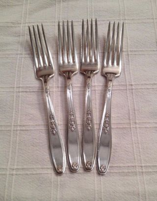 1847 Rogers Bros Silverplate Dinner Forks In Ambassador 1919 photo