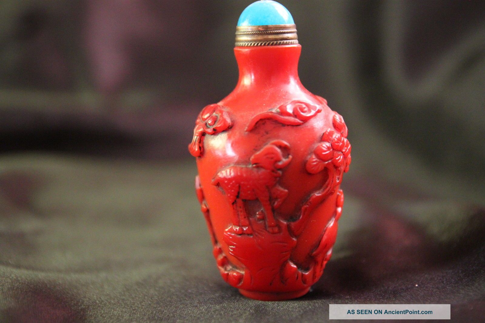 Antique Chinese Red Peking Glass Snuff Bottle Snuff Bottles photo