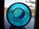 Set Of 3 Vintage Blue Art Deco Glass Apothecary Bottle Jars W/ball Lids Bottles & Jars photo 6