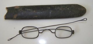Vintage Antique Civil War Period Childs ? Spectacles Eyeglasses Case photo