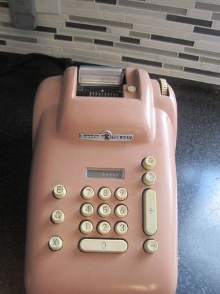 Vintage Rare Pink Burrough ' S Adding Machine Calculator Electric No Cord photo