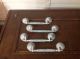 380 Vtg Swing Pulls With Back Plates In White Wash Set Of 4 Drawer Pulls photo 2