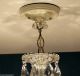 992 30s 40s Art Deco Ceiling Light Chandelier Vintage Lamp Fixture Beige Chandeliers, Fixtures, Sconces photo 5