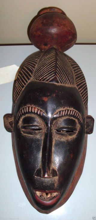 Guro Baule Yaure Mask With Bowl & Teeth Cote D ' Ivoire Africa Palm Beach Estate photo