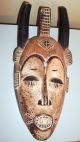 African Tribal Punu Senufo Painted Mask Carved Wood Horns Masks photo 6