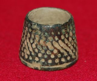 Medieval Open Top Thimble - Circa 1300 - 1400 Ad photo