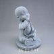 Fine Hand - Carved Chinese Grey Stone Tong Qu Young Monk Statue - 勿言 Other photo 1