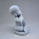 Fine Hand - Carved Chinese Grey Stone Tong Qu Young Monk Statue - 勿言 Other photo 4