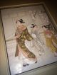 Antique / Vintage Japanese Geisha Dance Lesson Gouache Painting Paintings & Scrolls photo 1