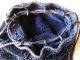 Antique Art Deco Purple Crystal Blue Crochet Carnival Bead Drawstring Purse Art Deco photo 10
