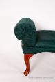 Vintage Antique Green Upholstered Widow Seat Bench W/ Scroll Arms 1900-1950 photo 1