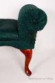 Vintage Antique Green Upholstered Widow Seat Bench W/ Scroll Arms 1900-1950 photo 3