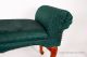 Vintage Antique Green Upholstered Widow Seat Bench W/ Scroll Arms 1900-1950 photo 6