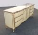 Vintage French Provincial Wood Dresser Cream Color With Gold & Dark Wood Top Post-1950 photo 2