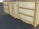 Vintage French Provincial Wood Dresser Cream Color With Gold & Dark Wood Top Post-1950 photo 3
