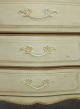 Vintage French Provincial Wood Dresser Cream Color With Gold & Dark Wood Top Post-1950 photo 4