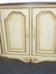 Vintage French Provincial Wood Dresser Cream Color With Gold & Dark Wood Top Post-1950 photo 5