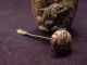 Chinese Carved Tiger Skin Rock Snuff Bottle Dolphins - Brass Spoon Snuff Bottles photo 2