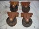 4 Antique Matching Nos Cast Iron Industrial Caster Cart Wheels Other photo 3