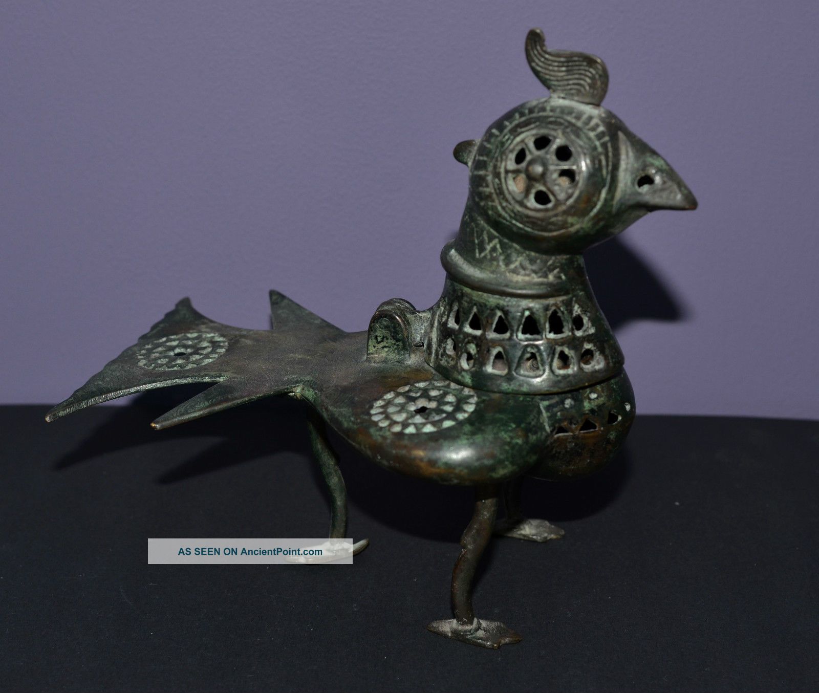Spectacular Persian Islamic Bronze Incense Burner In Form Of Bird,  C.  12th C Ce Near Eastern photo