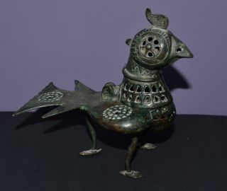 Spectacular Persian Islamic Bronze Incense Burner In Form Of Bird,  C.  12th C Ce photo