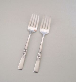Two Morning Star Salad Forks 1948 Community Oneida Silverplate - 2 photo