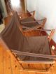 Gold Medal Folding Furniture Sling Chairs Set Of 2 Brown Wood Mid Century Modern Mid-Century Modernism photo 9