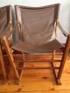 Gold Medal Folding Furniture Sling Chairs Set Of 2 Brown Wood Mid Century Modern Mid-Century Modernism photo 3
