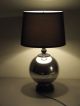 Vintage 1950 ' S Eames Era Mid Century Round Mirrored Table Lamp With Ebony Shade Mid-Century Modernism photo 1