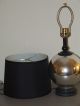Vintage 1950 ' S Eames Era Mid Century Round Mirrored Table Lamp With Ebony Shade Mid-Century Modernism photo 4