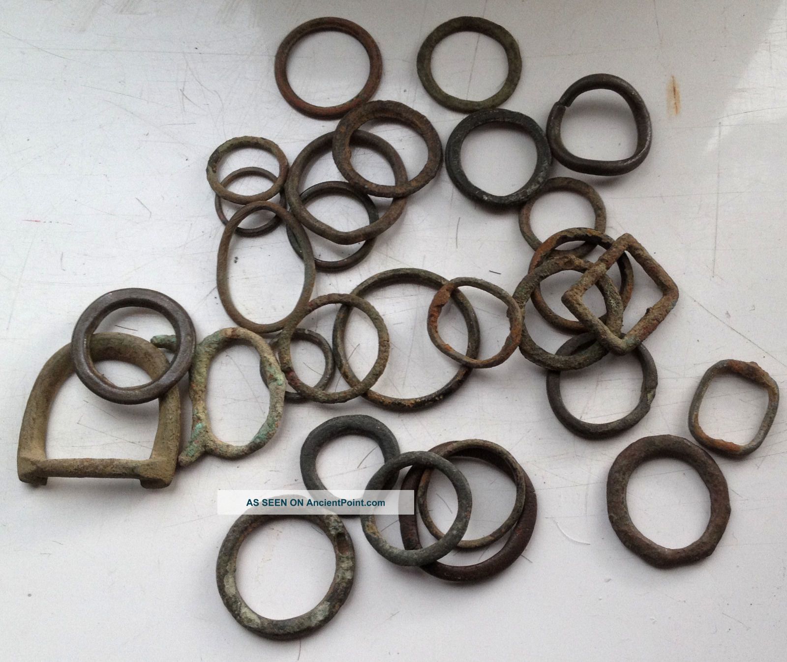 Ancient Bronze Rings 25 Proto Money?+5 Buckles Detectorist Finds Medievil+celtic Other photo