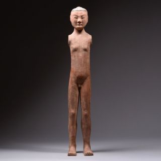 Ancient Chinese Han Dynasty Pottery Stick Figure Yangling Man - 206 Bc photo