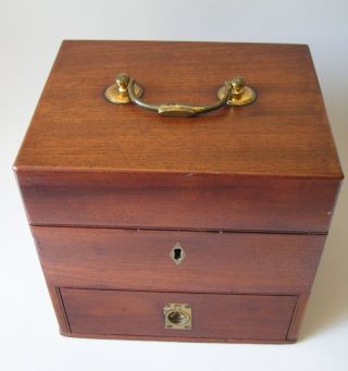 Antique Mahogany Apothecary Box With Contents photo