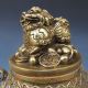 Chinese Brass Hand - Carved Cornucopia & Lions Lid W Ming Xuande Mark Other photo 1