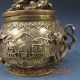 Chinese Brass Hand - Carved Cornucopia & Lions Lid W Ming Xuande Mark Other photo 3