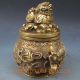 Chinese Brass Hand - Carved Cornucopia & Lions Lid W Ming Xuande Mark Other photo 6