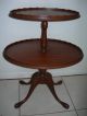 Antique Vintage Ferguson End Coffee Lamp Oval 2 Tier Pie Table Chippendale Nj 1900-1950 photo 2