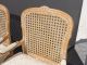 Vintage French Provincial Wood Cane Back Upholstered White Arm Chairs Post-1950 photo 5