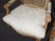 Vintage French Provincial Wood Cane Back Upholstered White Arm Chairs Post-1950 photo 8