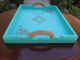 Shabby French Cottage Chic Vintage Turquoise Wood Serving Tray 16 