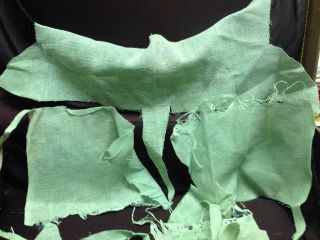 Vintage Mint Green Fabric Pieces (cotton) Very Small Crafts,  Trim,  Yoyos,  Piecing photo