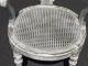 French Provincial White Cane Accent Arm Chair On Castors Chic Country Shabby Post-1950 photo 9