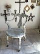 French Provincial White Cane Accent Arm Chair On Castors Chic Country Shabby Post-1950 photo 1