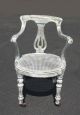 French Provincial White Cane Accent Arm Chair On Castors Chic Country Shabby Post-1950 photo 2