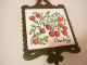 Vintage Kitchen Trivet Ceramic Tile / Ornate Oriental - Cast Iron - Cranberries Primitives photo 1
