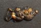 Antique Japanese Great Menuki Merchant - Zu Gold Inlay From Japan Tsuba photo 5