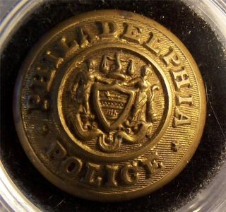 Antique Philadelphia Police Button American Button Co 1902 - 1917 Full Size 1 